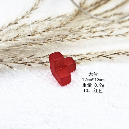 Matte Square Acrylic Beads 10-12mm Tetris Shape Mixed Colors 50pcs 11