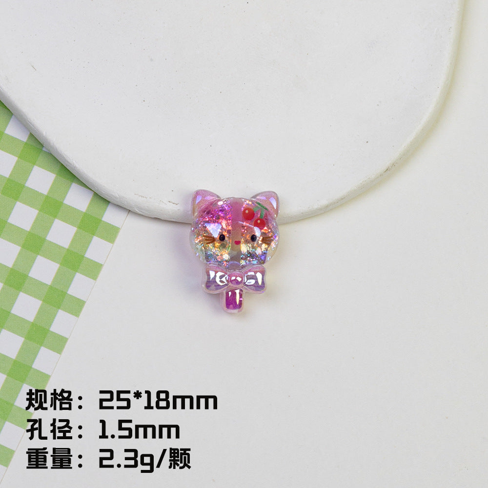 Plating Shimmer Hello Kitty Resin Beads 25mm Magic Wand 20pcs 10