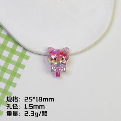 Plating Shimmer Hello Kitty Resin Beads 25mm Magic Wand 20pcs 10