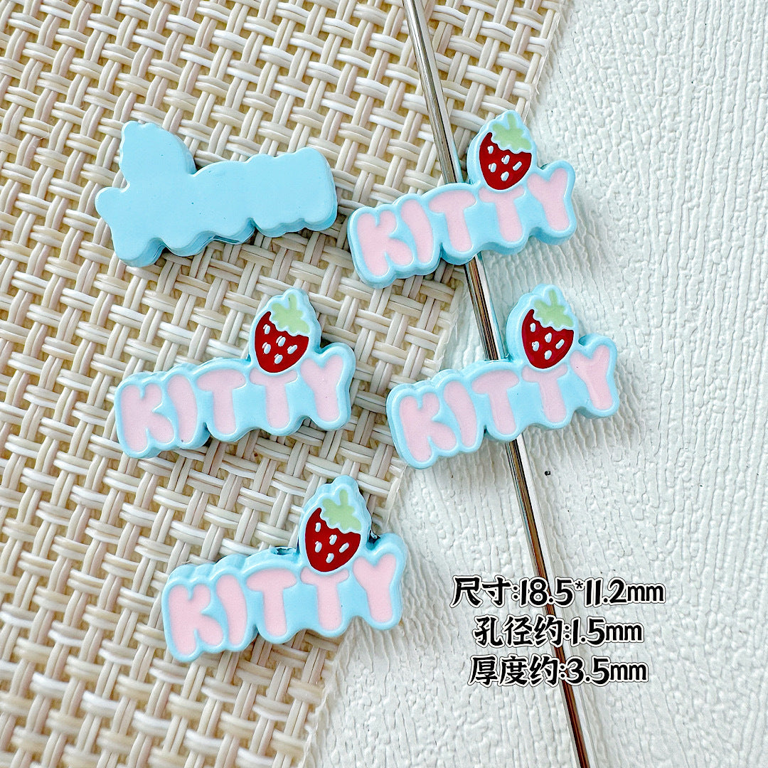 Signboard Metal Beads Painted Sanrio Series Colorful 10pcs 8