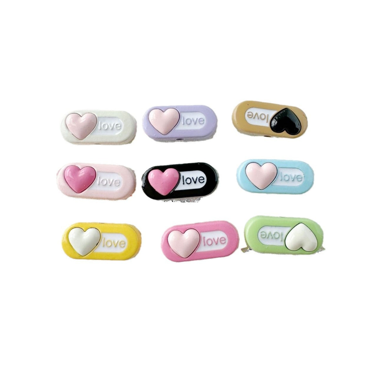 Heart Metal Beads 15-18mm Baking Painted Cherry Blossom Kitten Design 10pcs 5