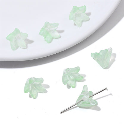 Lily Flower Glass Beads 13mm Transparent Mixed Colors 20pcs 10