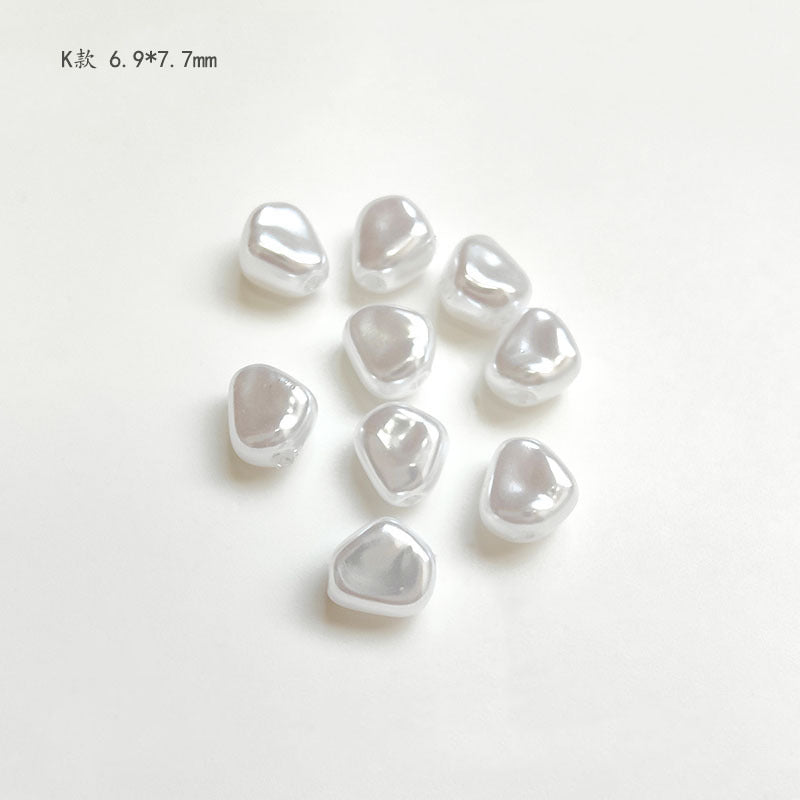 Vintage Shaped Imitation Pearl Acrylic Beads Soft White Luster 10pcs 15