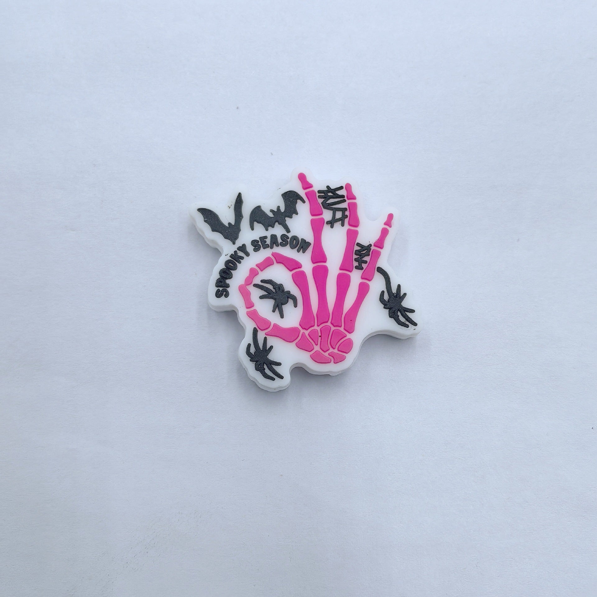 Silicone Focal Beads Halloween Skeleton Hand Cheeky Phrase 20pcs 8