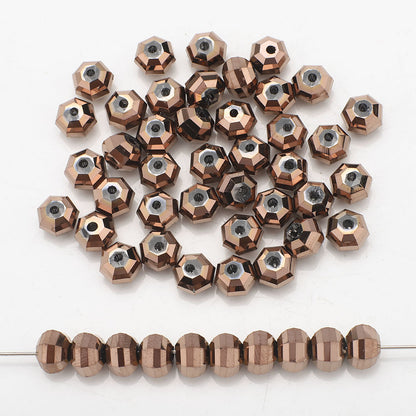 Glass Faceted Spacer Beads 8mm Plating Metallic Color 60pcs 20