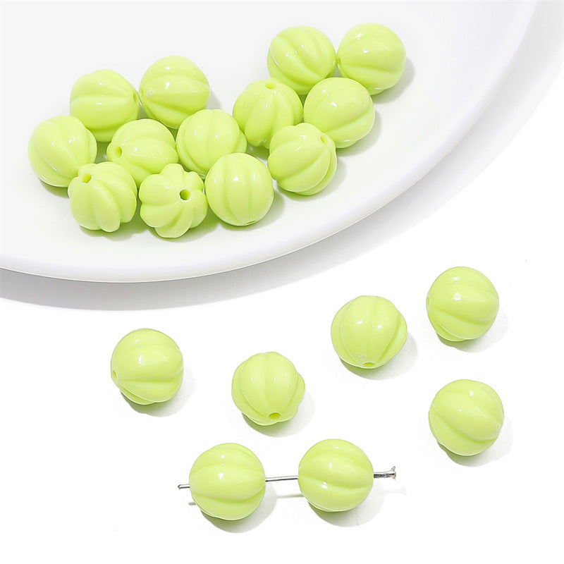 Opaque Pumpkin Acrylic Beads 12mm Colorful Round 40pcs 12