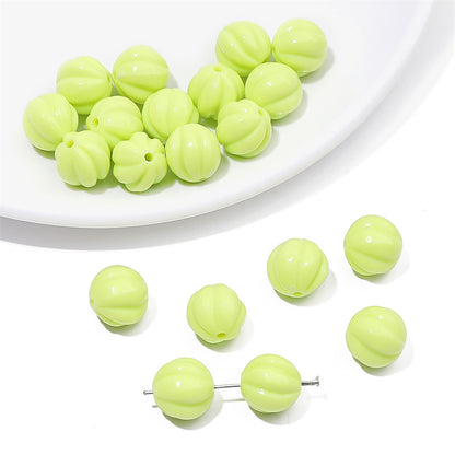 Opaque Pumpkin Acrylic Beads 12mm Colorful Round 40pcs 12