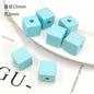 Rubberized Spray Painted Square Acrylic Beads 13mm 50pcs 11