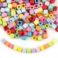 Solid Color Rounded Square Acrylic Beads 7mm Large Hole 100pcs 2