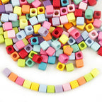 Solid Color Rounded Square Acrylic Beads 7mm Large Hole 100pcs 2
