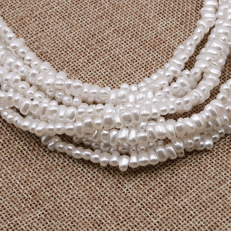 Imitation Baroque Pearl Irregular Stone Shaped ABS Plastic Acrylic Beads 6x4mm 500pcs 2