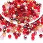 Faceted Football Glass Beads 8mm Electroplated Multicolor 50pcs 7
