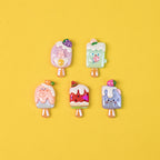 Playful Fruit Popsicle Resin Beads Glossy Pastel Colors 10pcs