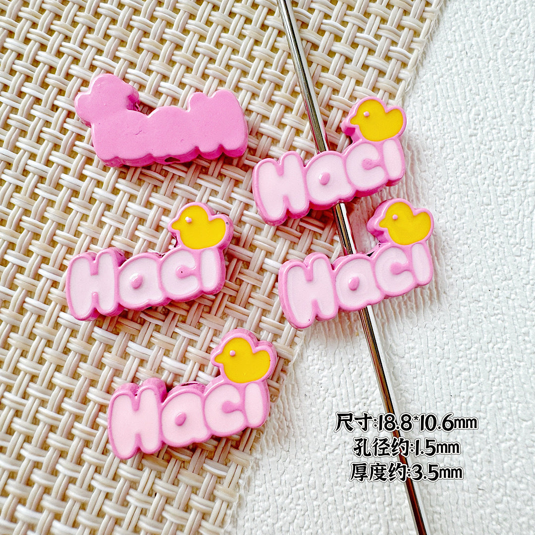 Signboard Metal Beads Painted Sanrio Series Colorful 10pcs 22