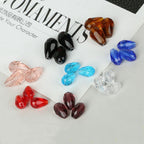 Faceted Teardrop Glass Beads 8x11mm Transparent Mixed Colors 10pcs 3