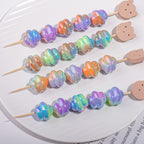 Plating Twisted Acrylic Beads 17mm Two-Color Glossy Pastel 20pcs 5