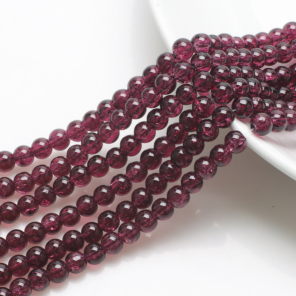 Crackle Round Glass Beads 8mm Monochrome Translucent 200pcs 11
