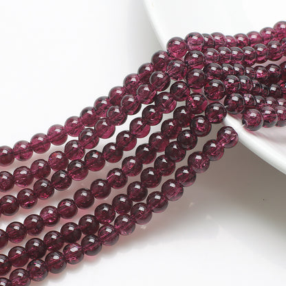 Crackle Round Glass Beads 8mm Monochrome Translucent 200pcs 11