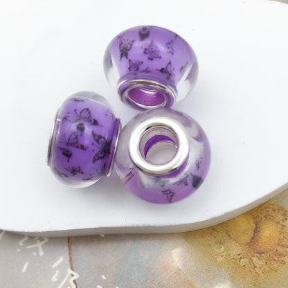 Purple Tone Resin Spacer Beads Mixed Shapes and Finishes 40pcs 16