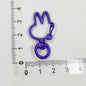 Spray Painted Bunny Head Zinc Alloy Buckle Keychain Clasps 20pcs 16