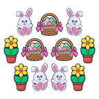 Silicone Focal Beads Easter Bunny Sitting with Easter Egg Basket 20pcs