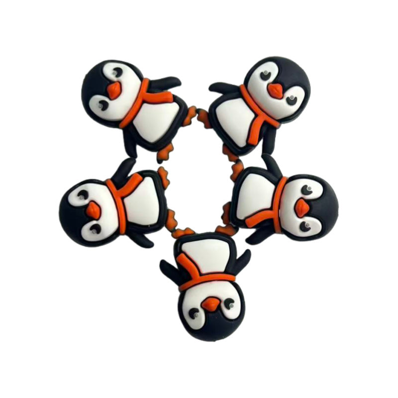 Silicone 3D Focal Beads Christmas Cartoon Animals Grinch Faces with Pink Bows 20Pcs 7