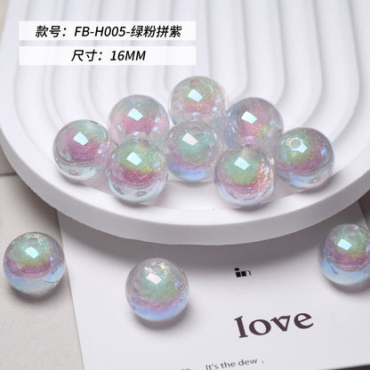 Iridescent Swirl Resin Beads 16mm Round Multicolor 10pcs 10