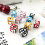 Silver Mirror Mickey Head Acrylic Square Beads 14mm 10pcs 3