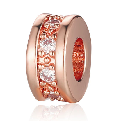 Copper Round Spacer Beads 7mm 18k Gold Plated Zircon 10pcs 7