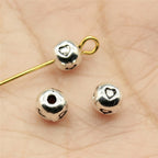 Heart Metal Beads 5mm Antique Silver Tone Alloy 100pcs