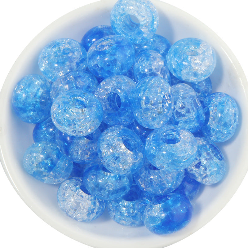 Acrylic Dual Color Crackle Spacer Beads 14mm 50pcs 10