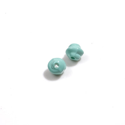Baking Painted Mini Twisted Acrylic Beads 6mm Glossy Mixed Colors 100pcs 14