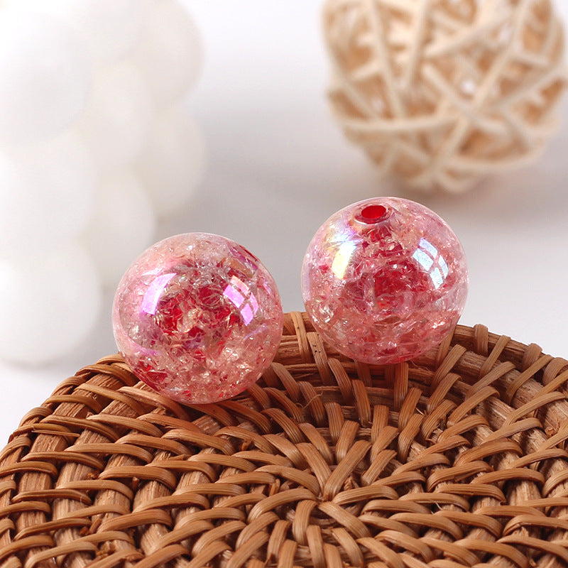 Plated Bubblegum Beads 18-20mm Dyed Core Crackle Glossy 20pcs 12