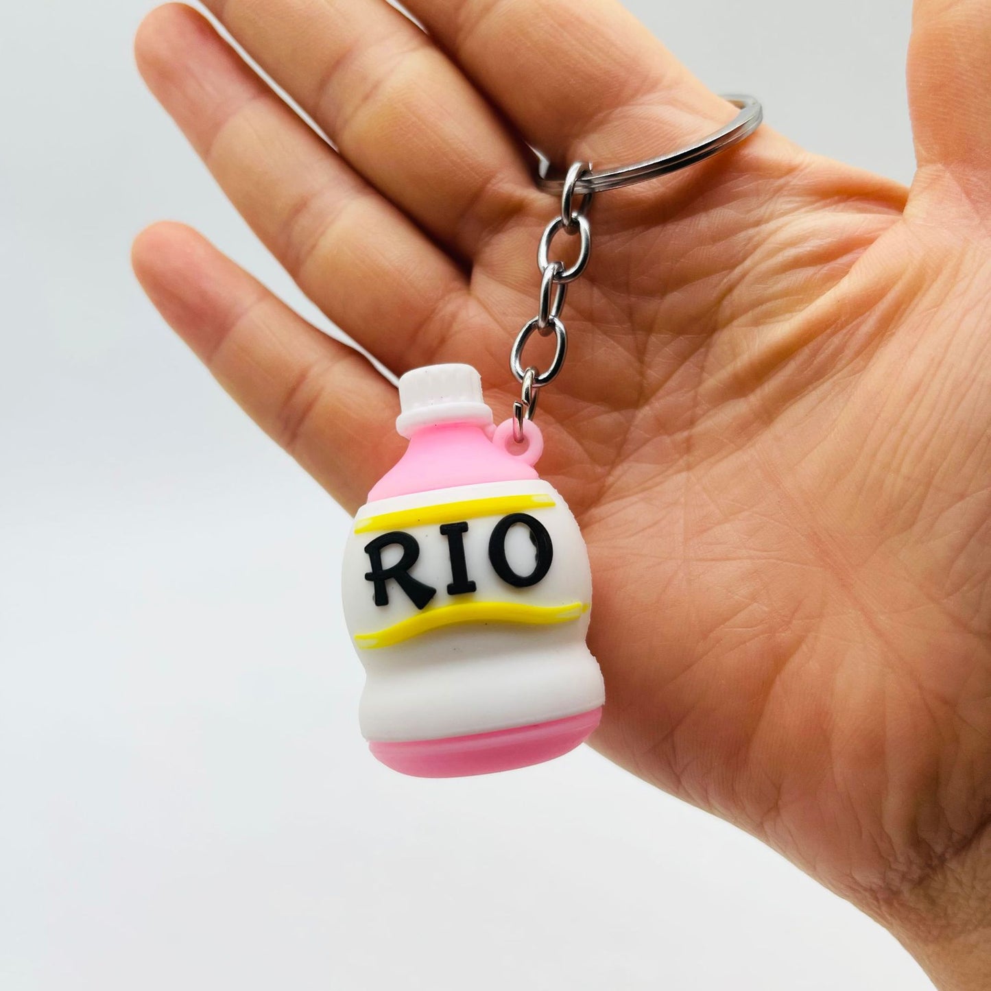 PVC Drip Drink Bottle Keychain Colorful Soft Material Charm 9