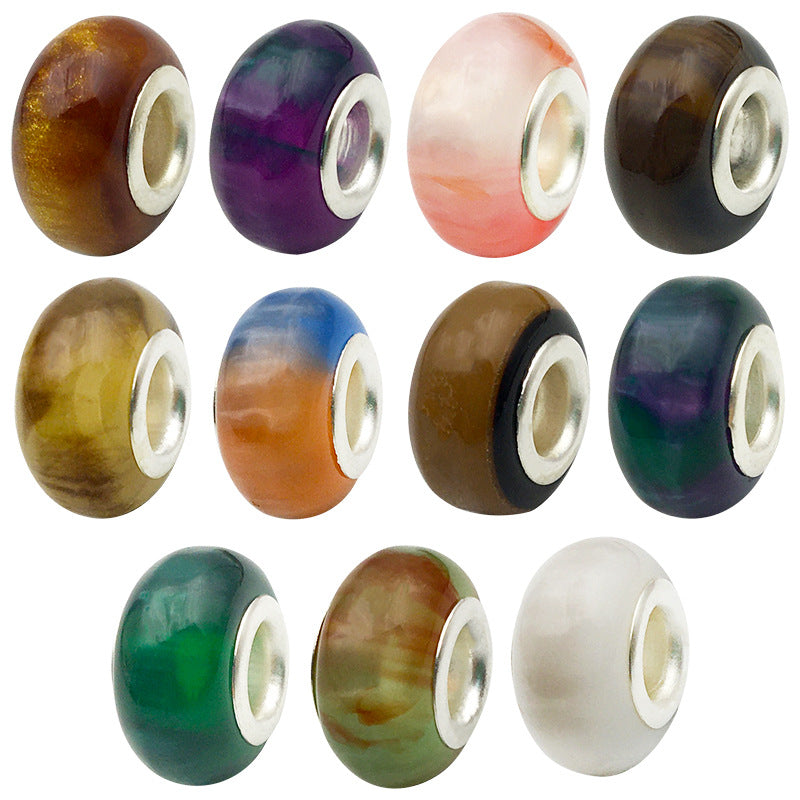 Gradient Resin Spacer Beads 13mm Matte Imitation Opal 40pcs