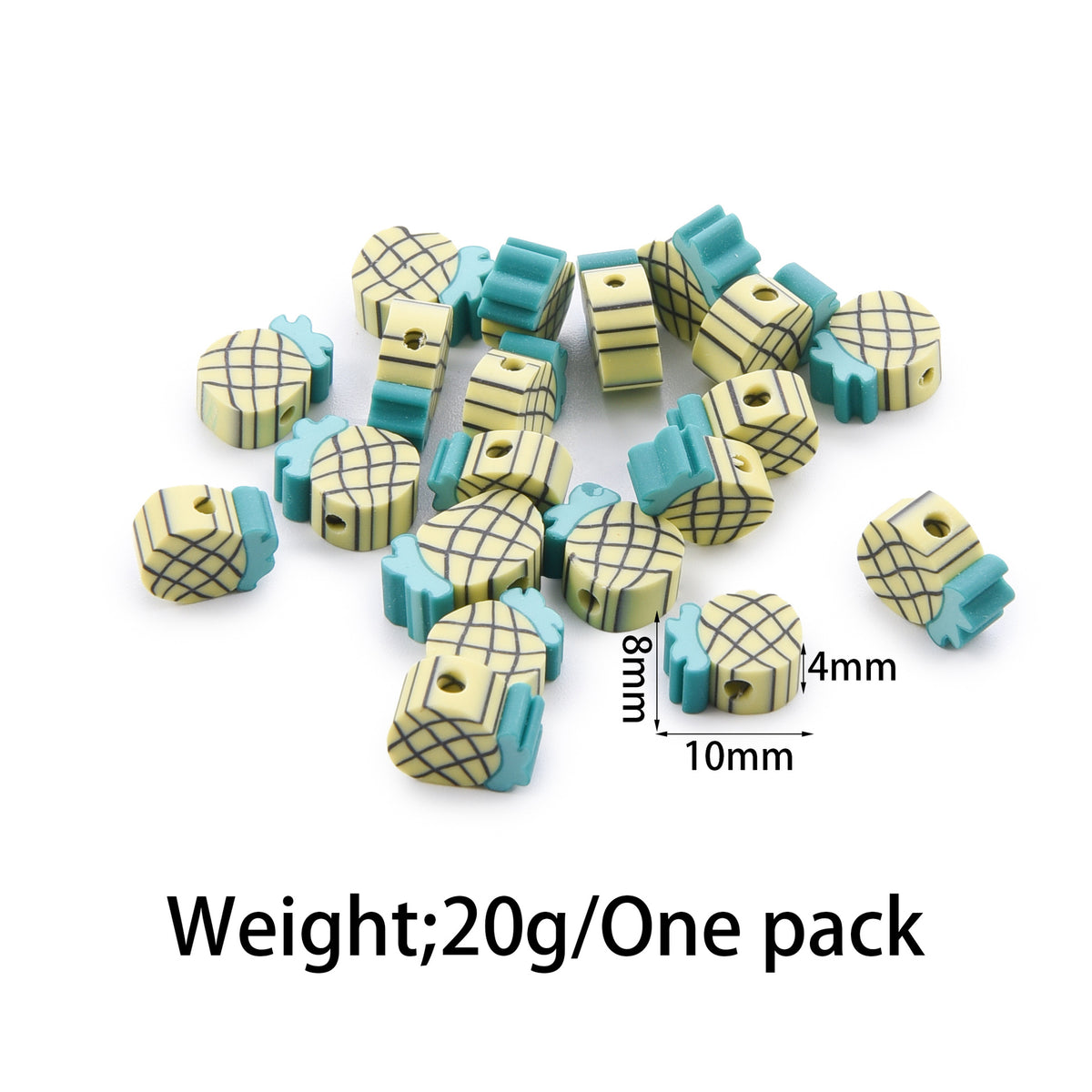 Flat Clay Beads Fruit and Christmas Tree Pattern Polymer 50pcs 24