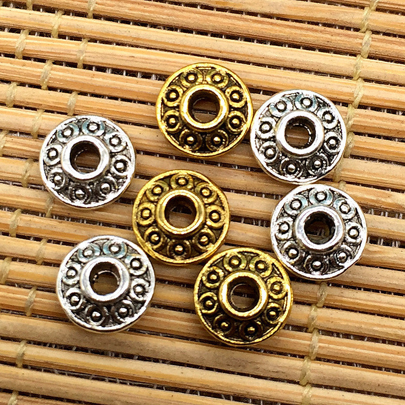 Alloy UFO Spacer Beads 6mm Tibetan Antique Gold Silver 200pcs 2