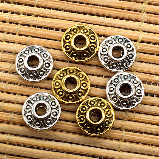 Alloy UFO Spacer Beads 6mm Tibetan Antique Gold Silver 200pcs 2