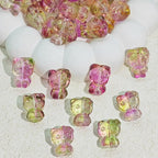 Gradient 3D Cat Figurine Glass Beads 20mm Pastel Colors 20pcs 3