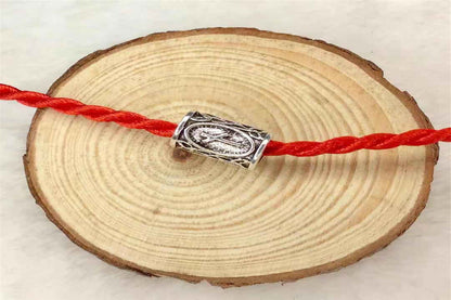 Tube Metal Beads Viking Note Patterned Silver Tone 100pcs 23
