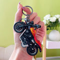 Mini Motorcycle Keychain Alloy Zinc Flame Design 13 Centimeters 6