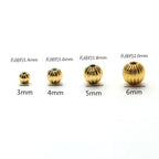 Brass Round Spacer Beads 3-8mm Pumpkin Striped 100pcs 2