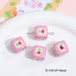 Plaid Sunflower Square Acrylic Beads 14mm Colorful Floral 10pcs 19