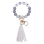 Silicone Bead LOVE Wristlet Keychain with Tassel Charm 7