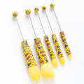Beadable Makeup Brushes Halloween Christmas Themed Colorful Handles 5pcs 6