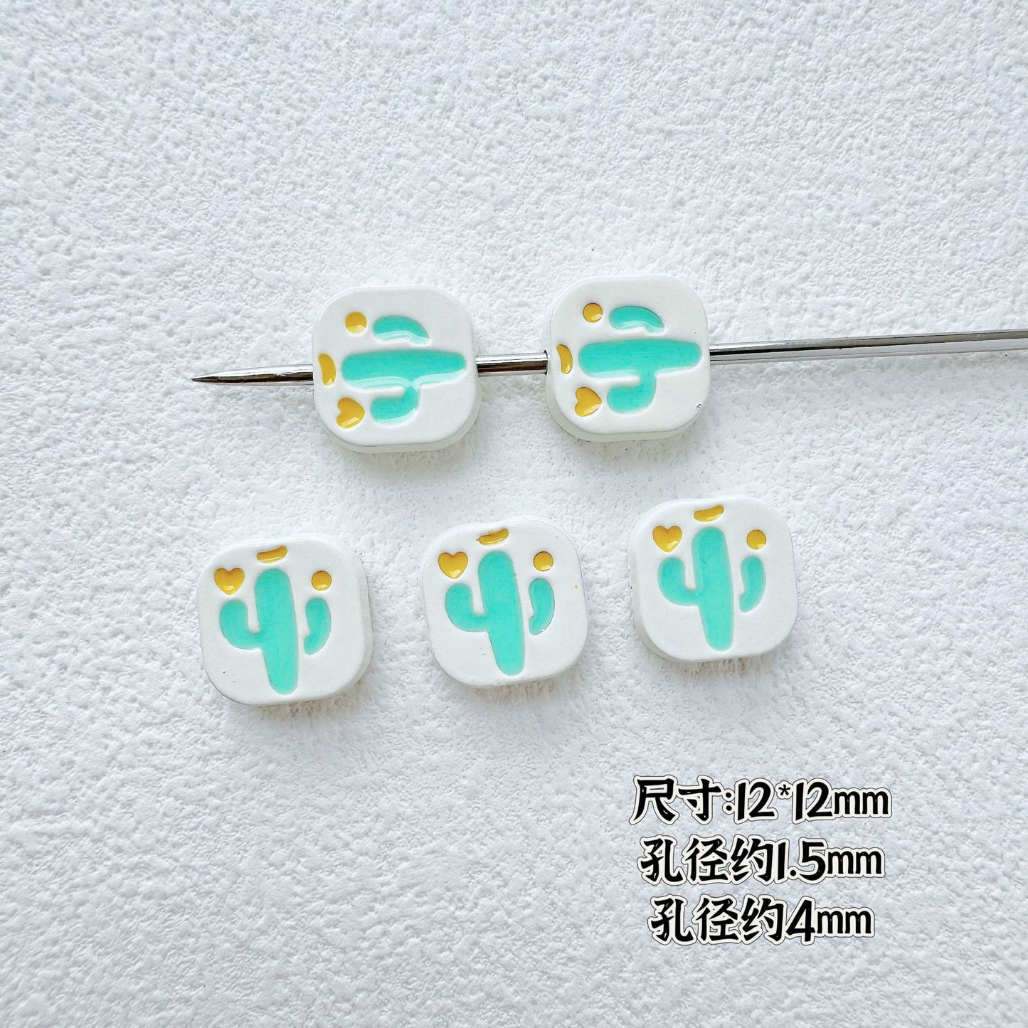 Animal and Plant Series Metal Beads 1.5mm Hole Double-Sided Painted Alloy 10pcs 8