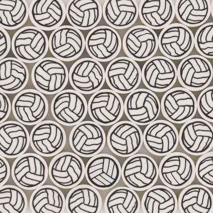 Rugby Clay Beads 10mm Polymer Brown White Laces 50pcs 12