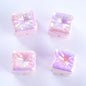 Macaron Color Balloon Square Acrylic Beads 14mm UV Plating 50pcs 7