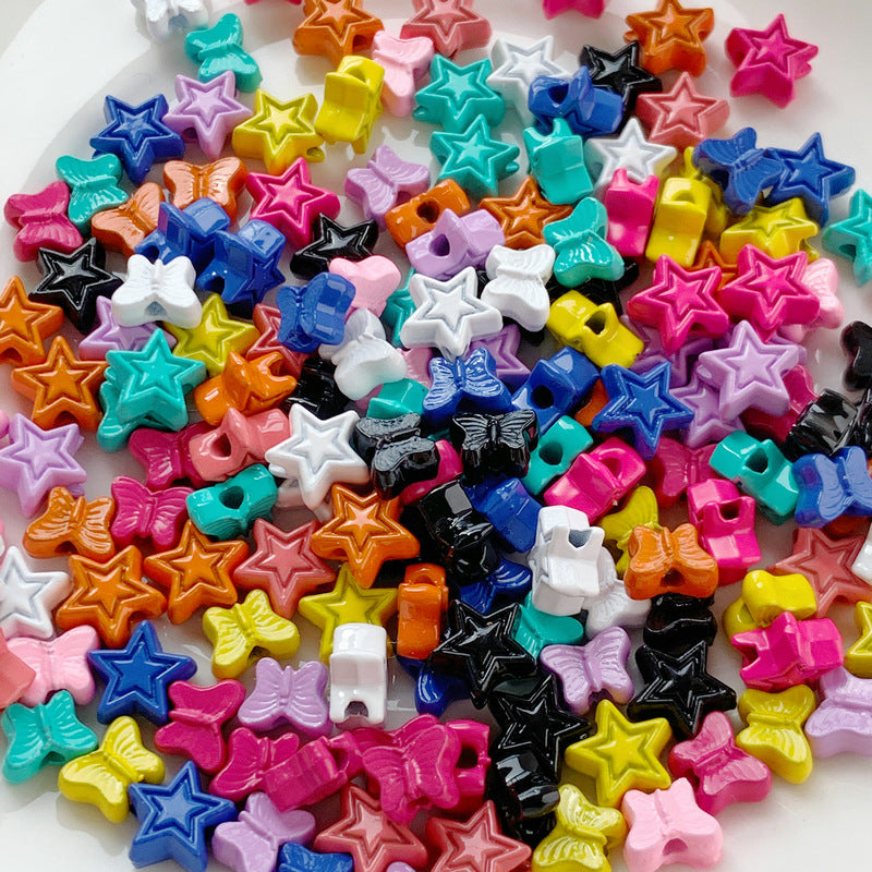 Star Butterfly Metal Beads 5mm Candy Colored Baked Painted 20pcs 4