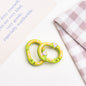 Zinc Alloy Heart Oval Painted Spring Keyrings 28mm 6pcs 9